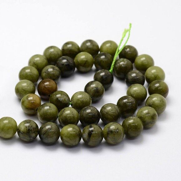 10MM Taiwan Jade Beads-ONE Gemstone Bead Strand-Jewelry Making Supply Crafts NWT - Picture 1 of 1